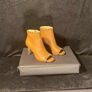 White House Black Market Ankle Booties W/ gold studded trim